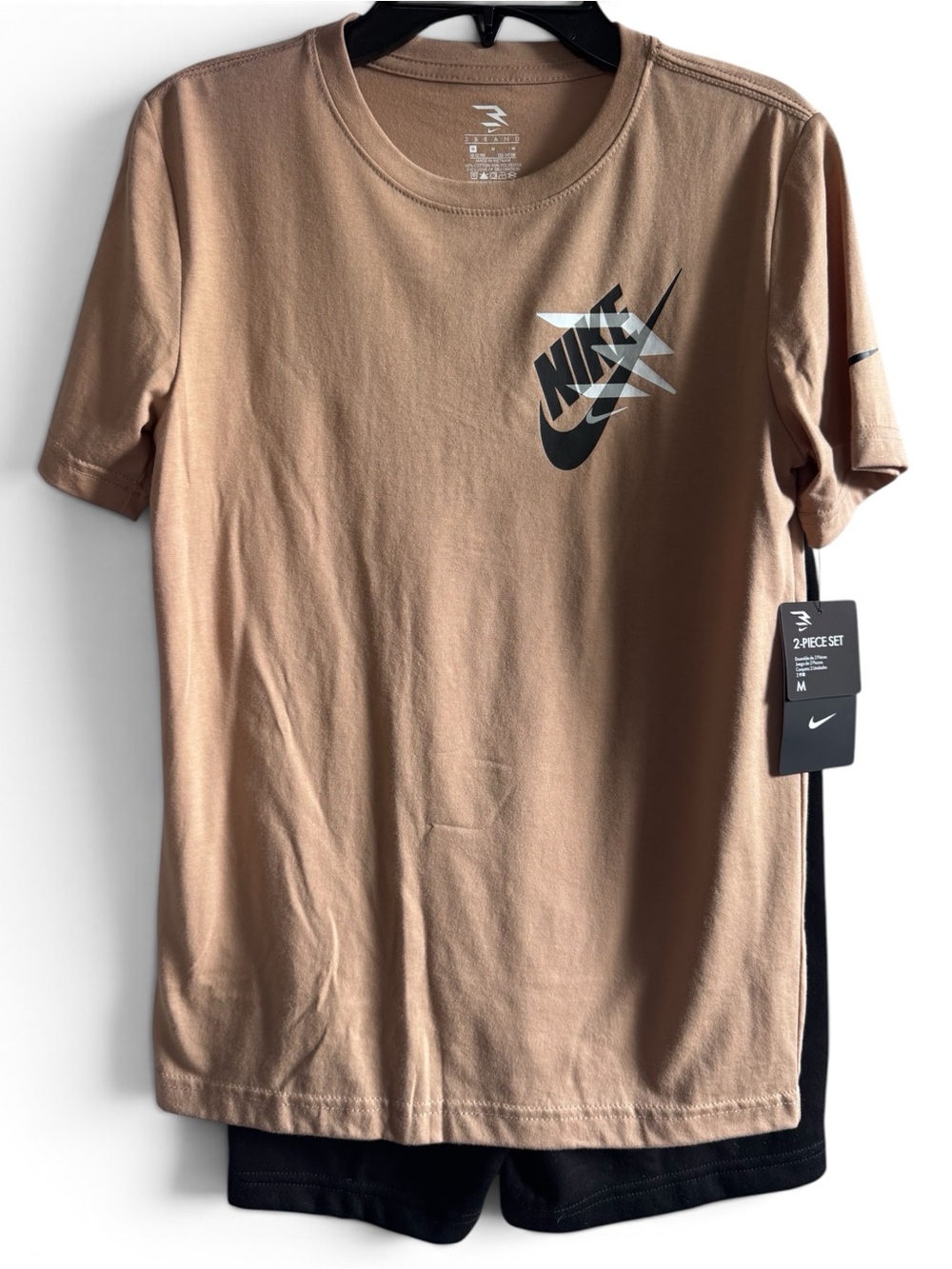 Nike Boys Tan Short Sleeve Tee and Shorts 10/12